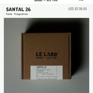 Le Labo Santal 26 Home Fragrance Bottle Perfume